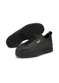 Sneaker Puma "MAYZE CLASSIC WNS", Damen, Gr. 38,5, schwarz (Puma schwarz), Leder, unifarben, Schuhe Sneaker, mit dicker Schichtsohle, mit SOFTFOAM-D&auml;mpfungstechnologie