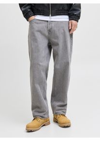 Jack & Jones Relax-fit-Jeans JACK & JONES "JJIALEX JJORIGINAL SQ 067 NOOS", Herren, Gr. 30, L&auml;nge 34, grau (grau denim), Denim/Jeans, Obermaterial: 100% Baumwolle, Abriebeffekte, relaxed fit kn&ouml;chellang, Jeans Relax-fit-Jeans