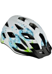 FISCHER BIKE Fahrradhelm FISCHER FAHRRAD "Urban Flower S/M" Gr. S, wei&szlig; (bunt), Helme, S/M Kopfumfang: 52cm - 59cm, Fahrradhelm, Verstellbarer Innenring-System; mit beleuchtetem Innenring-System