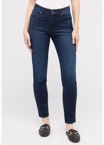 Straight-Jeans Angels "CICI", Damen, Gr. 42, L&auml;nge 32, blau (schwarz indigo used), Denim/Jeans, Obermaterial: 92% Baumwolle, 6% Polyester, 2% Elasthan, slim fit, Jeans Straight-Jeans, Straight-Schnitt, Slim fit Passform, aus Baumwollmischung