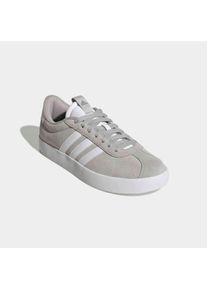 Sneaker adidas Sportswear "VL COURT 3.0", Damen, Gr. 42,5, grau (grau two, ftwr wei&szlig;, silber metallic), Leder, Synthetik, Schuhe Sneaker, inspiriert vom Design des adidas samba