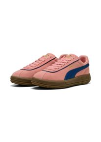 Sneaker Puma "CLUB KLASSIKA SD", Damen, Gr. 38,5, Textil, blau (pink fruit, blazing blau, Puma gold), Leder, Schuhe Sneaker, Obermaterial aus Leder, SOFTFOAM+ Einlegesohle, Laufsohle aus Gummi