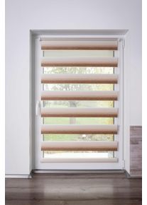 Doppelrollo K-home "mit sch&ouml;nen Farbverlauf", beige, wei&szlig;, wei&szlig;, B:50cm H:150cm, Polyester, Rollos, Doppelrollo