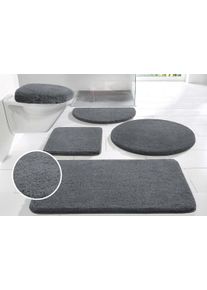Badematte OTTO HOME "Merida, Badvorleger, Badezimmer Teppich" Gr. 6, grau (dunkelgrau), H:32mm, Kunstfaser, Badematten, Badematte, Badteppich, Uni Farben, rechteckig, rund & als 2-tlg. Set erh&auml;ltlich, Topseller