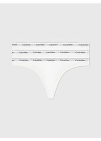 Tanga "3 PACK THONG (LOW-RISE)", Damen, Gr. S (36), 3 Stk., wei&szlig; (wei&szlig;, wei&szlig;, wei&szlig;), Jersey, Obermaterial: 90% Baumwolle, 10% Elasthan, Calvin Klein Underwear, unifarben, k&ouml;rpernah, Unterhosen Tanga, String low waist mit Logobund