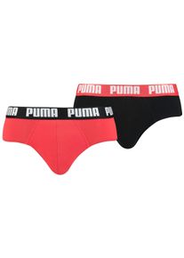 Slip Puma, Herren, Gr. XL, rot (rot, schwarz), Obermaterial: 95% Baumwolle, 5% Elasthan, unifarben mit Farbeinsatz, k&ouml;rpernah, Unterhosen Slip, mit breitem Logobund