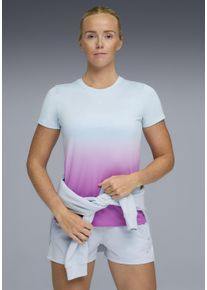 Trainingsshirt Puma "W X HYROX POLY GRAPHIC TEE", Damen, Gr. XS, lucite, electric orchid, Jersey, Obermaterial: 100% Polyester, regular fit normal, Rundhals, Shirts Trainingsshirt, Regular Fit, kurze &Auml;rmel, f&uuml;r Fitness, atmungsaktives Material