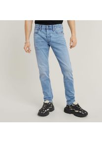 G-Star Raw Slim-fit-Jeans G-STAR "3301 Slim", Herren, Gr. 32, L&auml;nge 32, blau (lt aged), Denim/Jeans, Obermaterial: 92% Baumwolle, 7% Elastomultiester, 1% sonstige Fasern, slim fit lang, Jeans Slim-fit-Jeans, mit toller Waschung und Elasthan