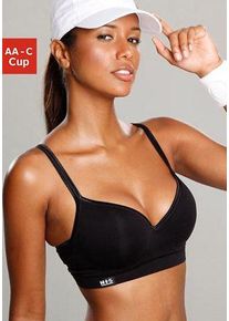H.I.S. Sport-BH H.I.S, Damen, Gr. 85, Cup A, schwarz, Microtouch, Obermaterial: 85% Polyamid, 15% Elasthan, BHs Sport-BH, mit Push-up-Kissen