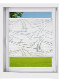 Plissee K-home "Ausbrenner Streifen, Klemmfix, ohne Bohren, Lichtschutz", wei&szlig;, wei&szlig;, B:75cm H:130cm, Obermaterial: 100% Polyester, Plissees, Plissee, Klemmfix-Plissee mit Ausbrenner Stoff
