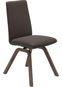 Polsterstuhl STRESSLESS "Laurel", braun (braun batick, walnuss), B:49cm H:92cm T:59cm, Leder BATICK: BATICK ist ein leicht korrigiertes, durchgef&auml;rbtes und genarbtes M&ouml;belleder, bei dem die meisten Unebenheiten und Spuren in der Regel entfernt wurden., St&uuml;hle, Polsterstuhl, Low Back, Gr&ouml;&szlig;e M, mit schr&auml;ggestellten Beinen in Walnuss