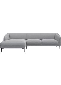 Ecksofa FLEXLUX "Belle Designsofa, L-Form, B/T 288/149 cm", grau (sophisto gre), B:288cm H:74cm T:149cm, 100% Polyester, Sofas, Ecksofa, Skandinavisches Design, In hochwertiger Verarbeitung