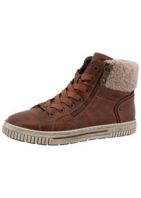 Winterboots Mustang Shoes "Janique", Damen, Gr. 41, braun, Lederimitat, Textil, used, Schuhe Winterboots, High Top Sneaker, Winterboots mit Warmfutter