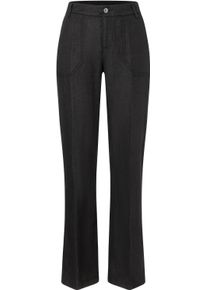 Leinenhose MAC "NORA", Damen, Gr. 36, L&auml;nge 30, schwarz, Web, Obermaterial: 100% Leinen, 7/8-L&auml;nge, Hosen Leinenhose, Sommerhose in verk&uuml;rzter L&auml;nge, temperaturausgleichend