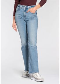 Levi's Schlagjeans LEVI'S "726 HR FLARE", Damen, Gr. 32, L&auml;nge 30, blau (blau wave light), Web, Obermaterial: 85% Baumwolle, 7% Lyocell, 6% Elastomultiester, 2% Elasthan, bootcut fit lang, Jeans Schlagjeans