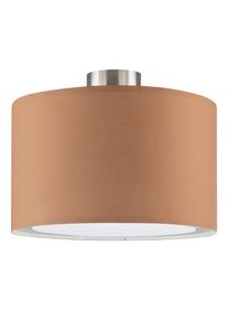 OTTO HOME Deckenleuchte "Stellan", braun (braun, silberfarben), 1, &Oslash; 40cm H: 32cm, 1 Stk., Leuchten, Deckenlampe mit Stoff - Schirm, &Oslash; 40 cm, H&ouml;he 32 cm, Deckenleuchte