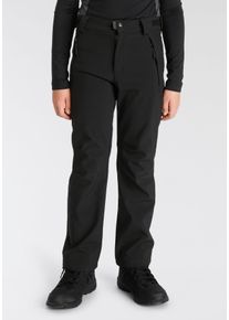 Softshellhose CMP "KID LONG PANT f&uuml;r Kinder", Jungen, Gr. 152, N-Gr, schwarz, Softshell, Obermaterial: 96% Polyester, 4% Elasthan. Futter: 100% Polyester, regular fit, Hosen Softshellhose, Atmungsaktiv & Winddicht & Wasserabweisend & f&uuml;r Kinder