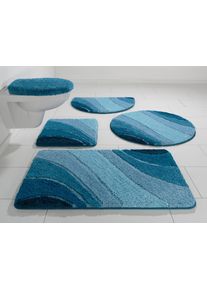 Badematte OTTO HOME "Josie, Badvorleger, Badezimmer Teppich" Gr. 61, blau, H:20mm, Polyester, Badematten, Badematte, Badteppich, Badematten, rechteckig, rund & als 3-tlg. Set erh&auml;ltlich