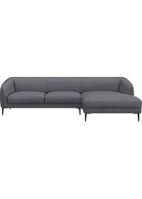 Ecksofa FLEXLUX "Belle Designsofa, L-Form, B/T 288/149 cm", blau (navy blau), B:288cm H:74cm T:149cm, 62% Polyester/17%Cotton/14%Viscose/7%linen, Sofas, Ecksofa, Skandinavisches Design, In hochwertiger Verarbeitung