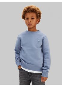 Sweatshirt Calvin Klein Jeans "MINI BADGE", M&auml;dchen, Gr. 14 (164), infinity, Sweatware, Obermaterial: 100% Baumwolle, unifarben, regular fit normal, Rundhals, eingesetzt Rippb&uuml;ndchen, Sweatshirts Sweatshirt, Regular fit f&uuml;r Kinder