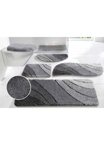 Badematte OTTO HOME "Josie, Badvorleger, Badezimmer Teppich" Gr. 12, grau (verlauf anthrazit), H:20mm, Polyester, Badematten, Badematte, Badteppich, Badematten, rechteckig, rund & als 3-tlg. Set erh&auml;ltlich