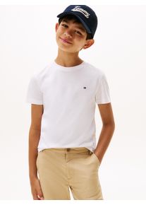 T-Shirt Tommy Hilfiger "ESSENTIAL COTTON TEE S/S", Jungen, Gr. 80, wei&szlig;, Single Jersey, Obermaterial: 100% Baumwolle, regular fit, Rundhals, abgesteppt, Shirts T-Shirt, mit Logostickerei