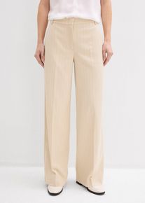 bonprix Femei Pantaloni de costum cu model &icirc;n dungi, bej, 36