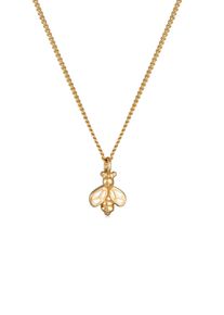 Silberkette Elli "Halskette Kinder Biene Emaille Tier 925 Silber vergoldet" Gr. 36, gold, Halsketten, M&auml;dchen, Silber 925 (Sterlingsilber), Silberkette