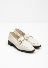 bonprix Femei Pantofi loafer cu cataramă, alb, 39