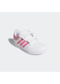 Klettschuh adidas Sportswear "HOOPS 4.0", M&auml;dchen, Gr. 29, wei&szlig; (cloud wei&szlig;, pink fusion, grau two), Synthetik, Schuhe Klettschuh, f&uuml;r Kinder
