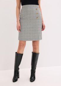 bonprix Femei Fustă creion cu model glencheck, negru, 48