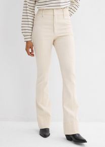 bonprix Dżinsy bootcut z wysokim stanem, biały, 48