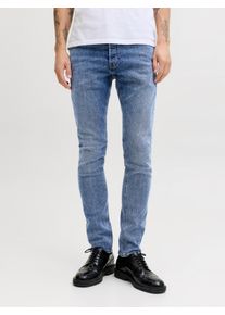 Jack & Jones Slim-fit-Jeans JACK & JONES "JJIGLENN Slim-Fit mit Stretch und praktischer 5-Pocket-Form", Herren, Gr. 33, L&auml;nge 36, blau (medium blau denim), Denim/Jeans, Obermaterial: 71% Baumwolle, 28% Polyester, 1% Elasthan, slim fit kn&ouml;chellang, Jeans Slim-fit-Jeans, Baumwollmischung, slim fit