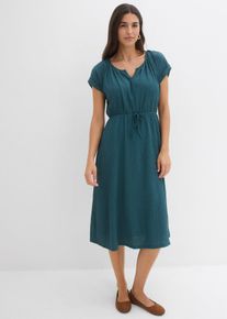 bonprix Jersey Kleid aus flie&szlig;endem Viskose-Mix, petrol, Gr.44/46 (L), ausgestellt und bequem geschnitten, aus Viskose