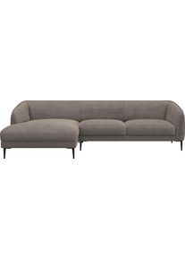 Ecksofa FLEXLUX "Belle Designsofa, L-Form, B/T 288/149 cm", braun (taupe braun), B:288cm H:74cm T:149cm, 85% Polyester/15%Polyamide, Sofas, Ecksofa, Skandinavisches Design, In hochwertiger Verarbeitung