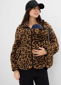 bonprix 3-in-1 Umstands- und Tragejacke aus Teddyfleece, beige, Gr.52/54 (XXL), Kuschelige Teddyjacke f&uuml;r die Schwangerschaft und danach