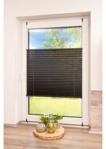Plissee K-home "Klemmfix Pisa" Gr. 22, schwarz, B:65cm H:130cm, Obermaterial: 100% Polyester, Plissees, Plissee, Crushed-Optik, Topseller