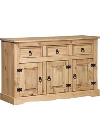 M&ouml;bilia Sideboard M&Ouml;BILIA, gelb (honig), B:132cm H:84cm T:44cm, Massivholz, Sideboards, Sideboard, Kommode im mexikanischen Landhaus-Stil