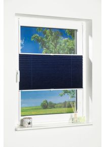 Plissee K-home "Klemmfix Pisa" Gr. 35, blau (dunkelblau), B:35cm H:130cm, Obermaterial: 100% Polyester, Plissees, Plissee, Crushed-Optik