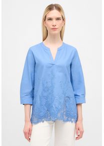 Schlupfbluse Eterna "LOOSE FIT", Damen, Gr. 42, blau (azurblau), 100% Baumwolle, Blusen Schlupfbluse