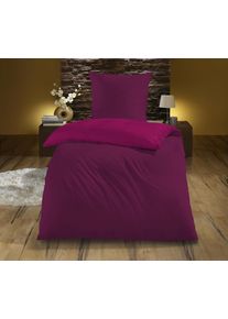 Wendebettw&auml;sche Kinzler "Mikrofaser "Cashmere Touch", brombeer, B/L: 155cm x 220cm, 1 Stk., 1 Stk., Polyester, B/L: 80cm x 80cm, 2 tlg., Polyester, Obermaterial: 100% Polyester, Bettw&auml;sche, Wendebettw&auml;sche, Unifarben, besonders weich