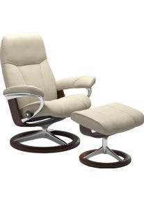 Relaxsessel STRESSLESS "Consul", beige (cream batick), B:78cm H:97cm T:70cm, Leder BATICK: BATICK ist ein leicht korrigiertes, durchgef&auml;rbtes und genarbtes M&ouml;belleder, bei dem die meisten Unebenheiten und Spuren in der Regel entfernt wurden.;Leder PALOMA: PALOMA ist ein durchgef&auml;rbtes Semianilin-M&ouml;belleder mit nat&uuml;rlicher Narbung.;ROHLEDER Stoff Q2 FARON: Ein fester zuverl&auml;ssiger Boucl&eacute; mit einem 