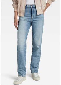 G-Star Raw High-waist-Jeans G-STAR "Viktoria High Straight", Damen, Gr. 30, L&auml;nge 30, blau (vintage blau), Denim/Jeans, Obermaterial: 99% Baumwolle, 1% Elasthan, straight fit normal, Jeans High-waist-Jeans