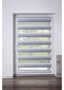 Doppelrollo K-home "mit sch&ouml;nen Farbverlauf", grau, wei&szlig;, wei&szlig;, B:80cm H:200cm, Polyester, Rollos, Doppelrollo