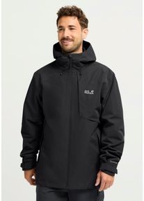 Funktionsjacke Jack Wolfskin "FLEXTRAIL 2L JKT M", Herren, Gr. S (48), schwarz, Obermaterial: 100% Polyester. Futter: 100% Polyester, normal, Jacken Funktionsjacke, Wasserdicht, atmungsaktiv, &Uuml;bergangsjacke