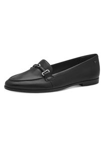 Slipper Tamaris, Damen, Gr. 39, schwarz, Leder, unifarben, Schuhe Slipper, Blockabsatz, Schlupfschuh, Businessschuh mit h&uuml;bscher Zierspange