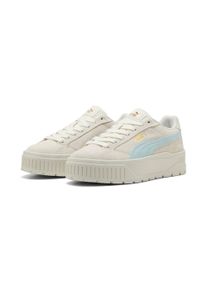 Sneaker Puma "KARMEN II", Damen, Gr. 40, Textil, beige (warm wei&szlig;, fresh water), Leder, Schuhe Sneaker, mit markanter Plateausohle, robuste Gummilaufsohle