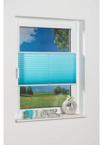 Plissee K-home "Klemmfix Pisa" Gr. 5, blau (eisblau), B:80cm H:130cm, Obermaterial: 100% Polyester, Plissees, Plissee, Crushed-Optik