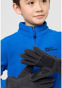 Fleecehandschuhe Jack Wolfskin "FLEECE GLOVE K", M&auml;dchen, Gr. 128, grau (phantom), Obermaterial: 87% Polyester, 13% sonstige Fasern, Handschuhe Fleecehandschuhe