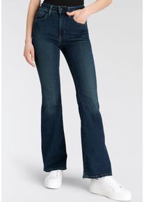 Levi's Schlagjeans LEVI'S "726 HR FLARE", Damen, Gr. 27, L&auml;nge 34, blau (schwarz indigo blau), Web, Obermaterial: 85% Baumwolle, 7% Lyocell, 6% Elastomultiester, 2% Elasthan, bootcut fit lang, Jeans Schlagjeans